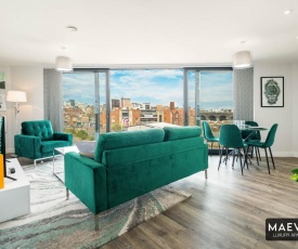 MAEVELA Apartments - Luxury Top Floor Penthouse - With Parking - 2 Bedroom New Build Apartment ✪ City Centre, Digbeth ✓ With Huge Patio Sliding Doors - CITY VIEW - ROOFTOP TERRACE - PS4 & Smart TV's