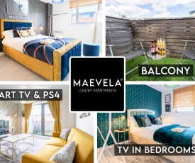 MAEVELA Apartments - Ultra Lavish Luxury 2 Bed Apartment City Centre - With BALCONY - FREE SECURE PARKING - PS4 & Smart TV's